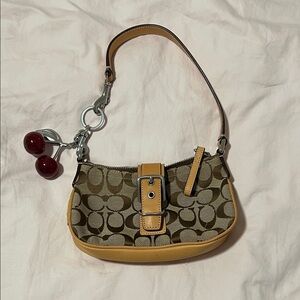 Coach Signature Khaki and Tan mini bag